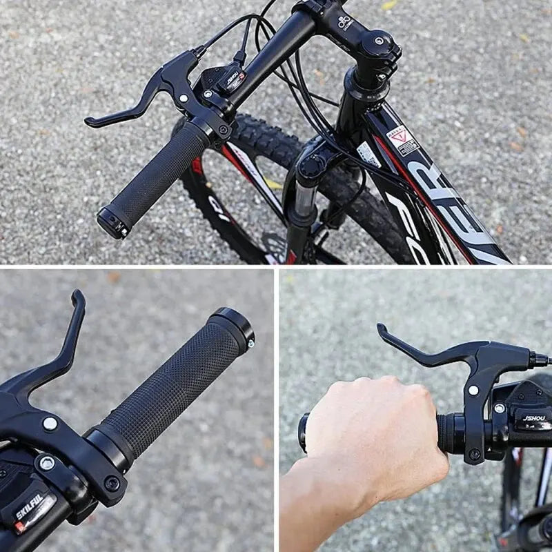 Bicycle Rubber Grips Alloy Lock Non-Slip Rubber Bicycle Handlebar
