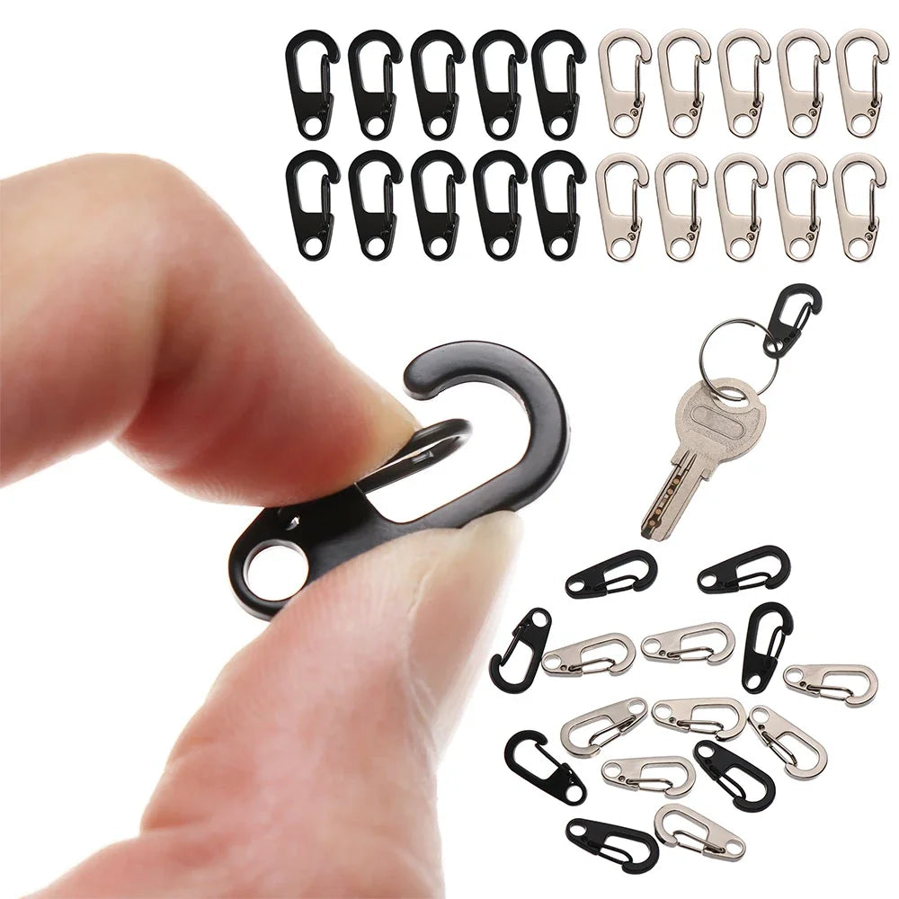 4/10Pcs Carabiner D-Ring Key Chain Spring Clips Mini Aluminium Alloy