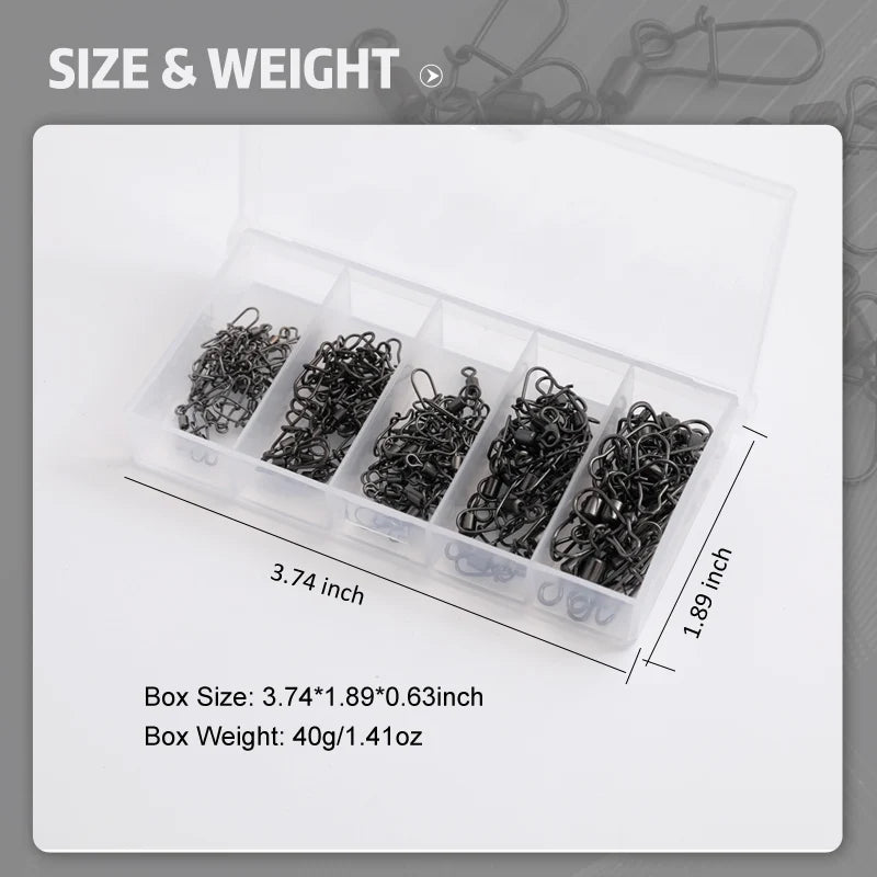 50pc/box Stainless Steel Fishing Connector Pin 4# 6# 8#10#12# Bearing