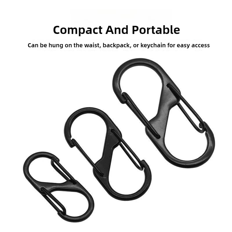 10 Pcs of S-shaped lock buckles, metal double headed keychains,