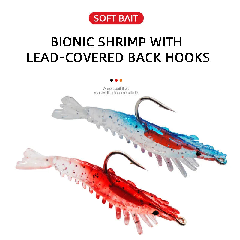 ANFS 4pcs/Bag 6cm 3g Luminous Simulation Shrimp Soft Bait Artificial