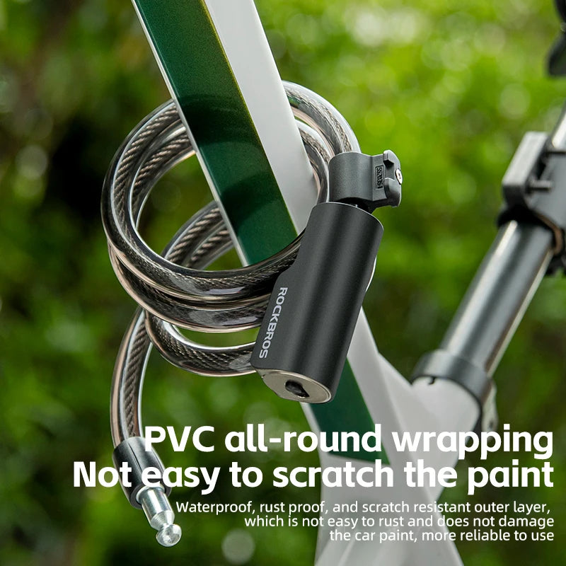ROCKBROS Bicycle Lock Portable Anti-theft Bike Cable Lock with Keys