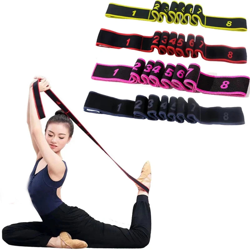 4*90cm Yoga Elastic Stretch Belt Fitness Resistance Band Exercise Pull