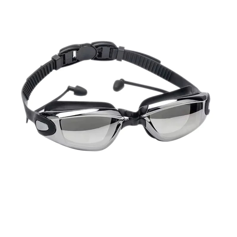 Swimming Goggles Adults Swim Glasses with Earplug Men Women Anti-fog