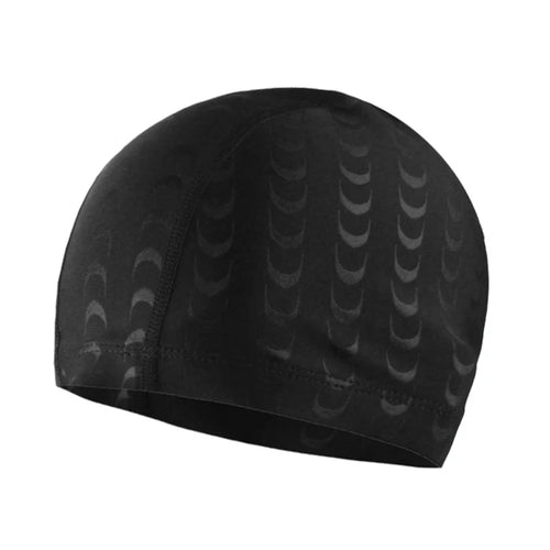 Women Men Spandex Swimming Cap Black Lightning Shark Skin Letters