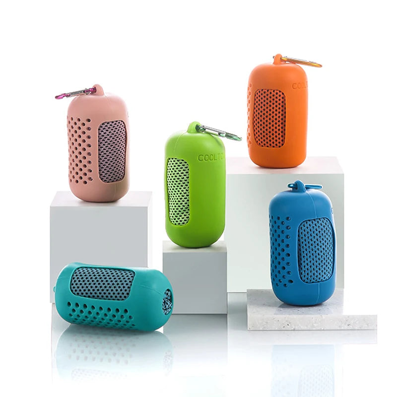 Outdoor Towel Round Silicone Wrapped Ice Towel Soft Breathable Cool