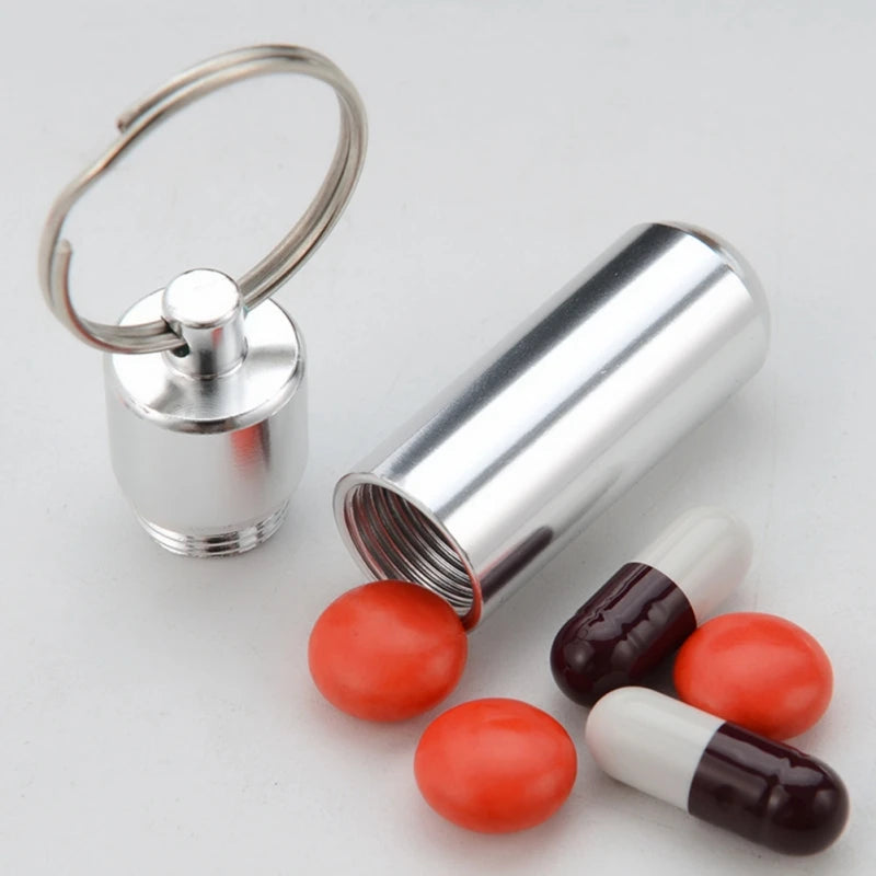 Waterproof Aluminum Alloy Pill Box Portable Medicine Case Capsule