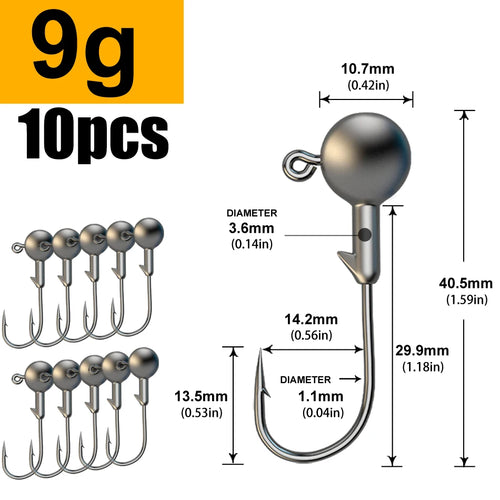 JYJ 1g 2g 3g 4g 5g 10g 20g 22g 25g 28g crank Jig head hook fishing