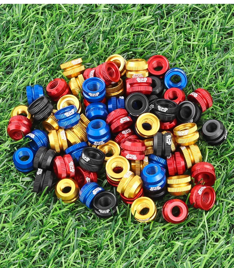 2Pcs Bike Tubeless Tire Presta Valve Nut MTB Road Bicycle Rim Aluminum