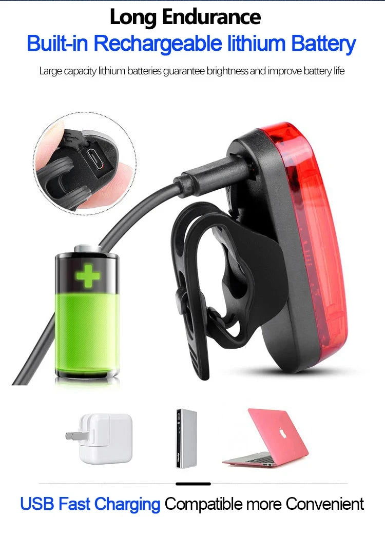 Rechargeable Bike Front Lights Bicycle Taillight MTB Road Bike Light