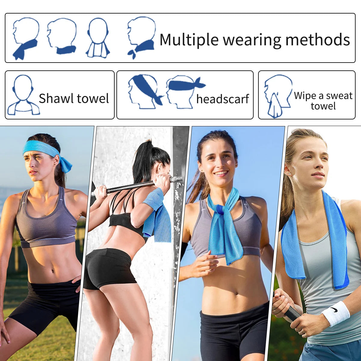 Portable Circular Silicone Wrapped Cold Towel Cooling Towel Quick