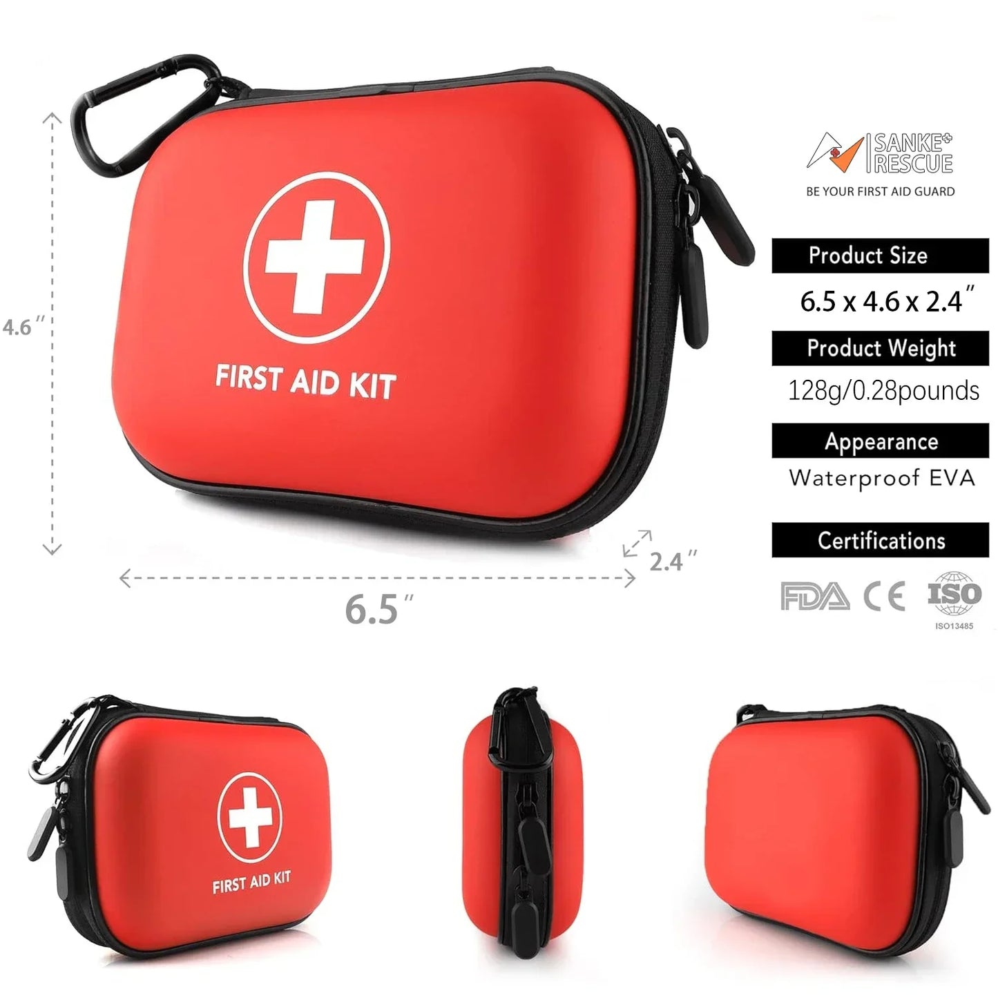 Empty Medical First Aid Storage Bag Sanke Small PU EVA Bag Case for