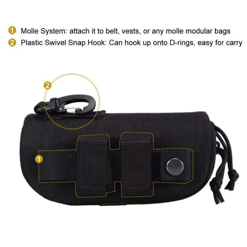 Tactical MOLLE Eyeglass Case Hunting Shockproof Protective Goggles Box