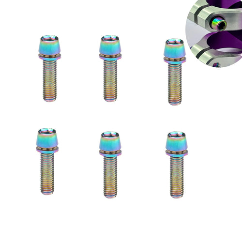6PCS  Bike Stem M5 Alloy Steel Bolts, Bicycle Stem Bolts Screws,