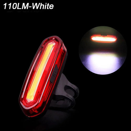 USB Rechargeable LED Cycling Bike Warning Light Mountain Bicycle