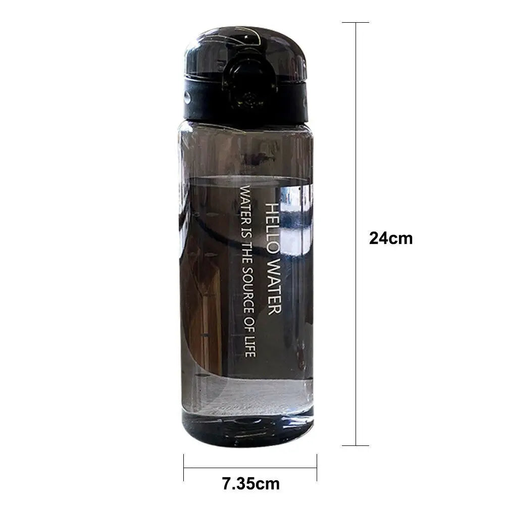 Sports Transparent Water Bottle 780ml Portable Gym Travel Clear