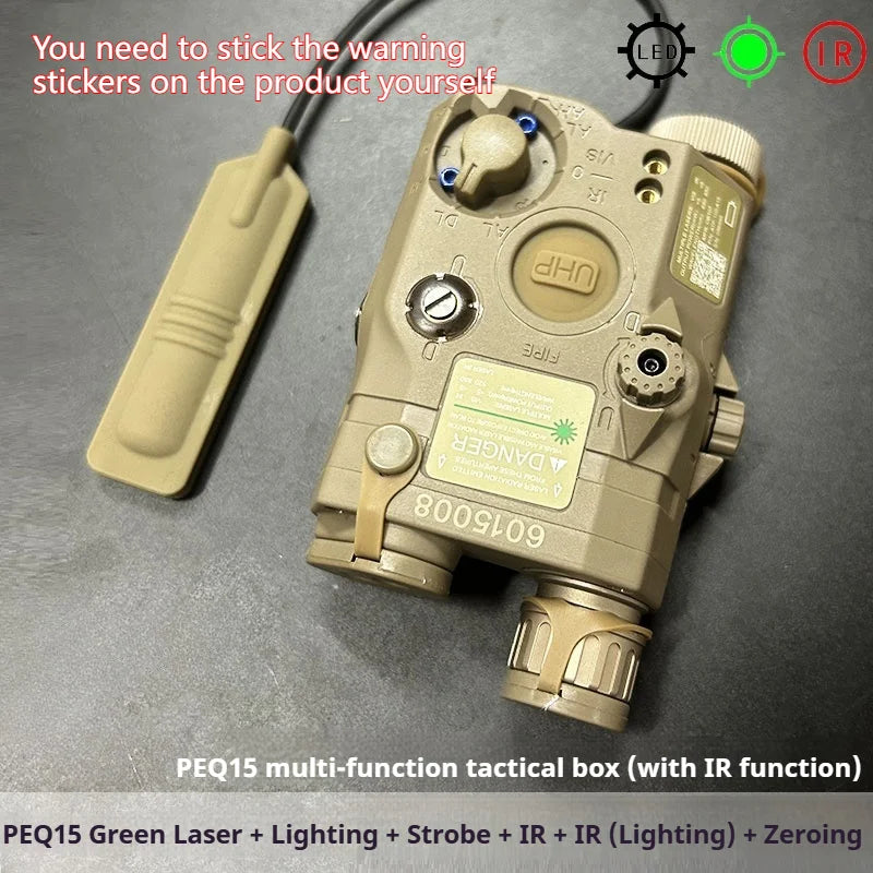 Tactical Airsoft PEQ-15 PEQ15 LA5C Red Dot Green Blue IR Fill Light