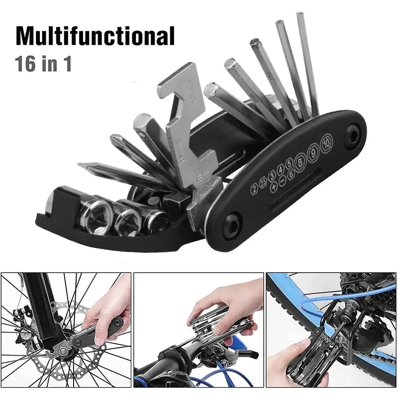 16 in 1 Multipurpose Bike Repair Tool Kits Bicycle Multi Tool