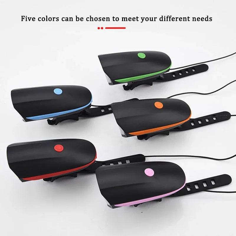 Bicycle Front Light with Electric Horn Waterproof Bike Headlight USB