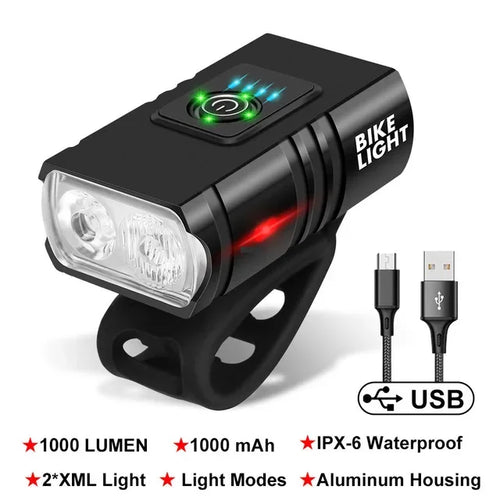 T6 Bike Front Light USB Rechargeable Bicycle Led Light Power Display