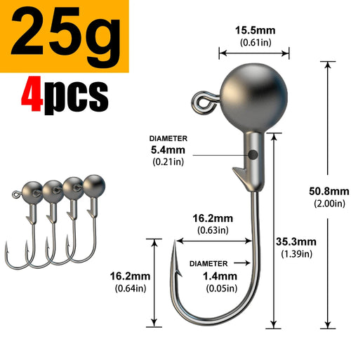 JYJ 1g 2g 3g 4g 5g 10g 20g 22g 25g 28g crank Jig head hook fishing