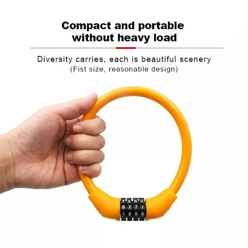 4 Digital Code Bicycle Cable Lock Anti-theft Alloy Steel MTB Road Bike