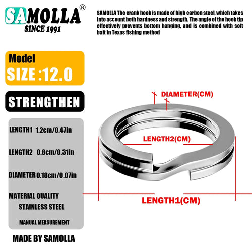 100pcs Fishing Split Rings Stainless Steel 3.5-12MM High Quality