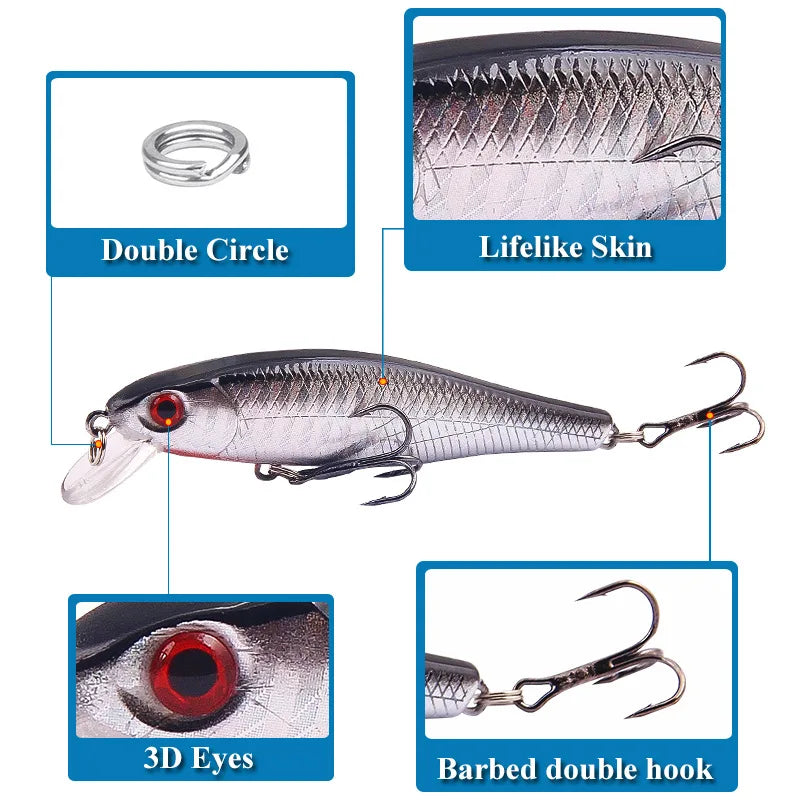 1PCS Japan Hot Model Sinking Minnow Fishing Lures 8.5cm 9.2g Jerkbait