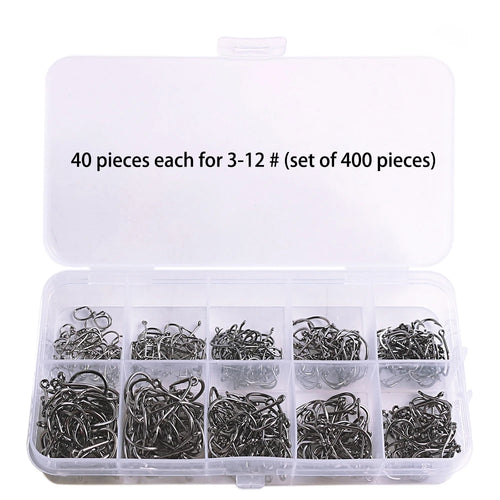 1000PCS Fishing Hooks Set High Carbon Steel Sharp Durable Barbed