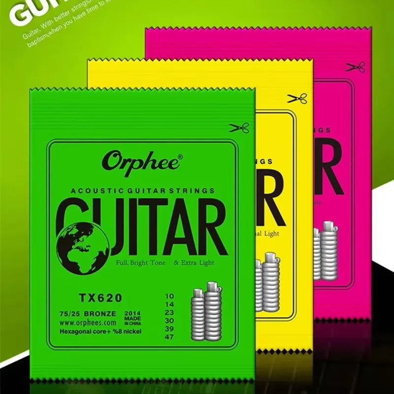 Orphee TX620 630 Acoustic Guitar Strings Hexagonal Core+8% Nickel