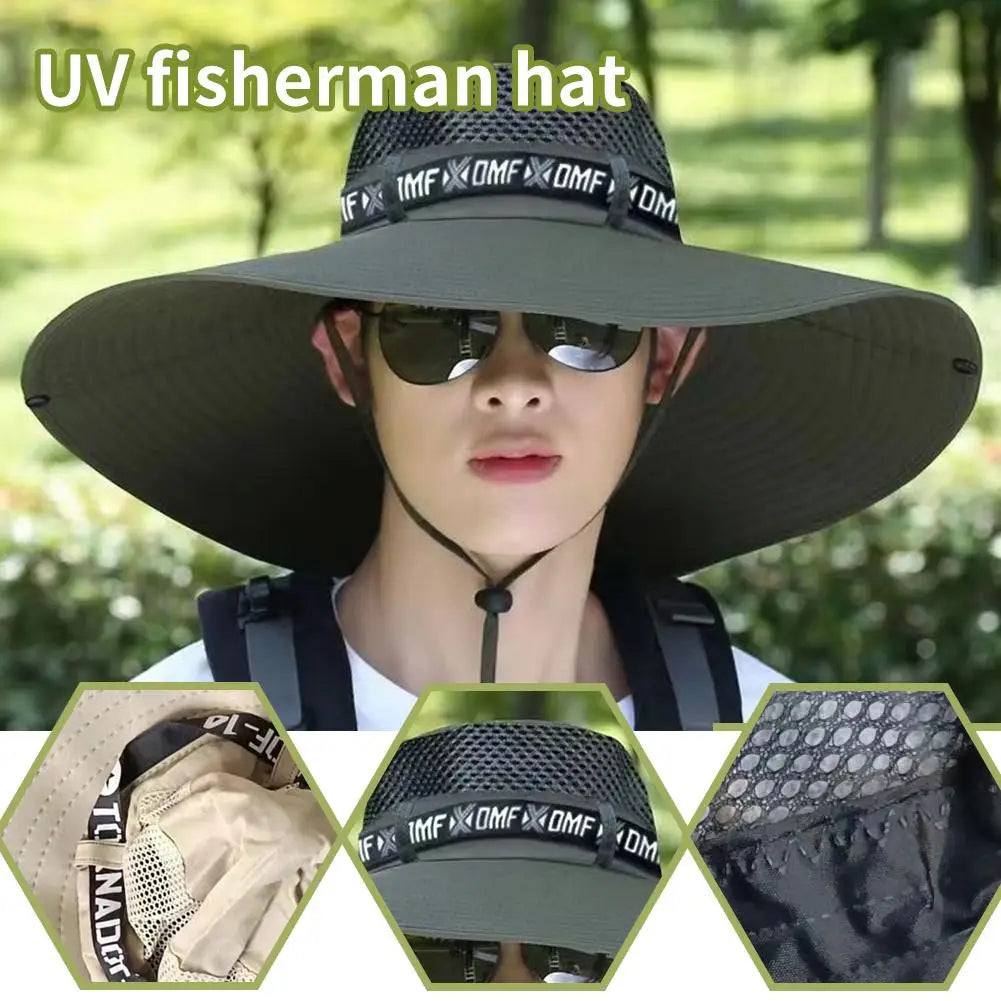 Summer Large Sun Hat Men Women Breathable Fishing Caps Sun UV