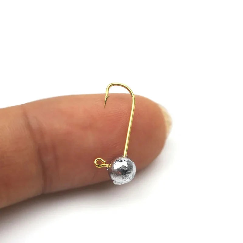 10pcs/lot Micro Jig Head Fishing Hook 1g-5g Ice Fishing Hook Mini