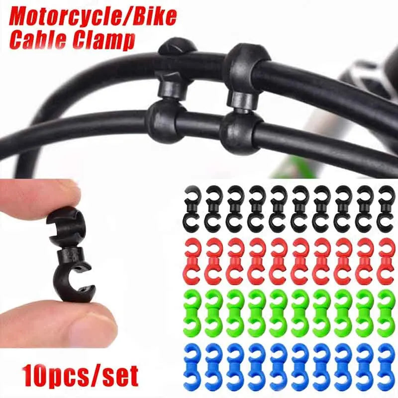 10pcs/set Bike Cross Line Clips Mountain Road Bicycle Brake Gear Cable