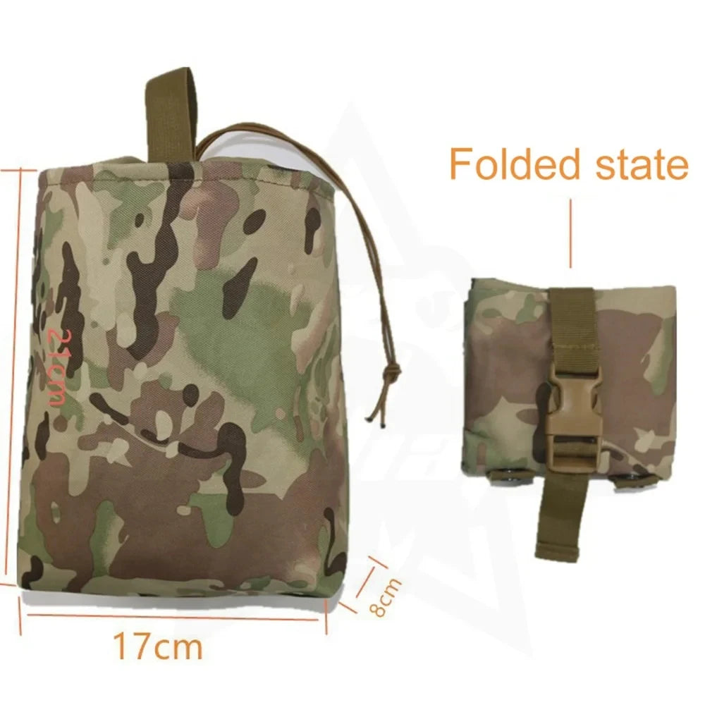 Molle Folding Dump Drop Magazine Pouch Airsoft Qutdoor Hiking Hunting