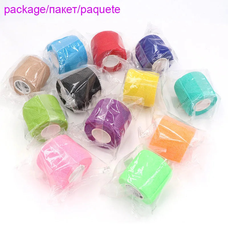 10 pcs Colorful Sports Self Adhesive Elastic Bandage Wrap Tape For