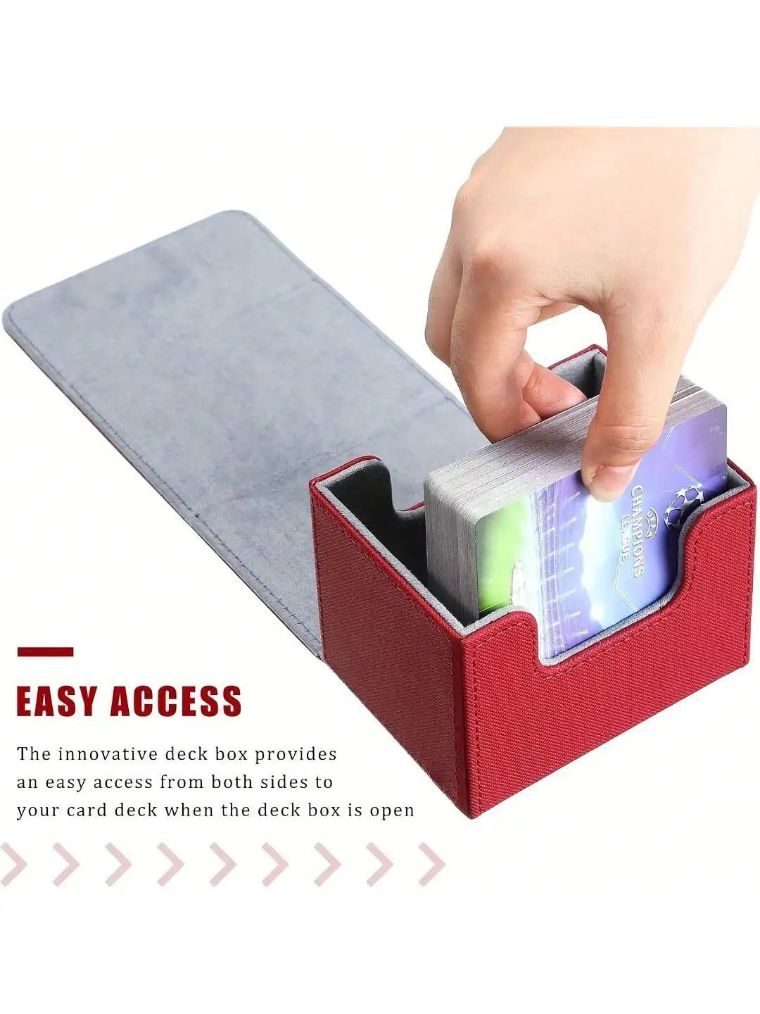 100+ Cards Deck Box Flip Side Inserted Type Leather Card Collection