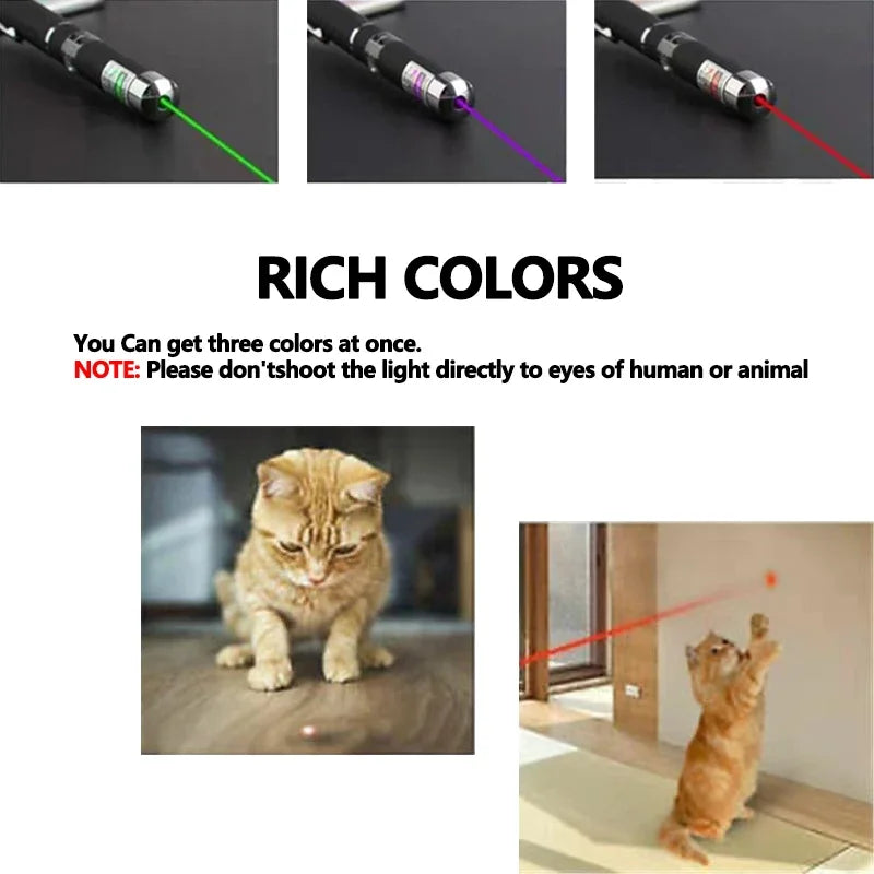 2-in-1 Mini Laser Pointer LED Pet Training Flashlight Scratching Toys