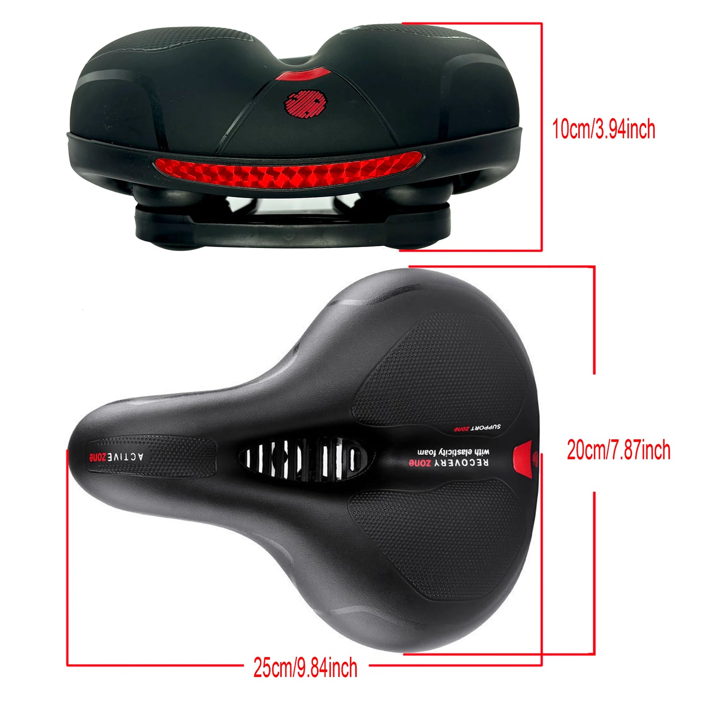 Large Road Bike Breathable Bicycle Saddle, Shock Absorbing Soft