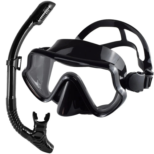 Scuba Diving Mask Snorkel Set For Adults Tempered Glass Professional