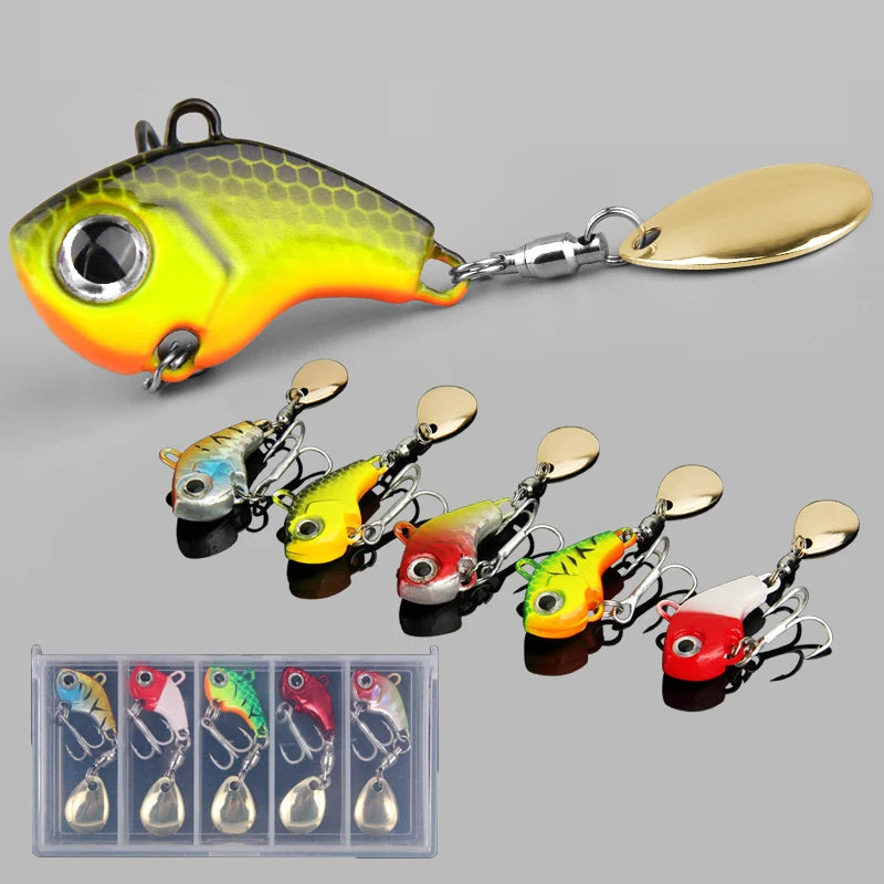 5Pcs/Box Metal Mini VIB With Spoon Fishing Lure 5g 7g 10g 14g  Fishing