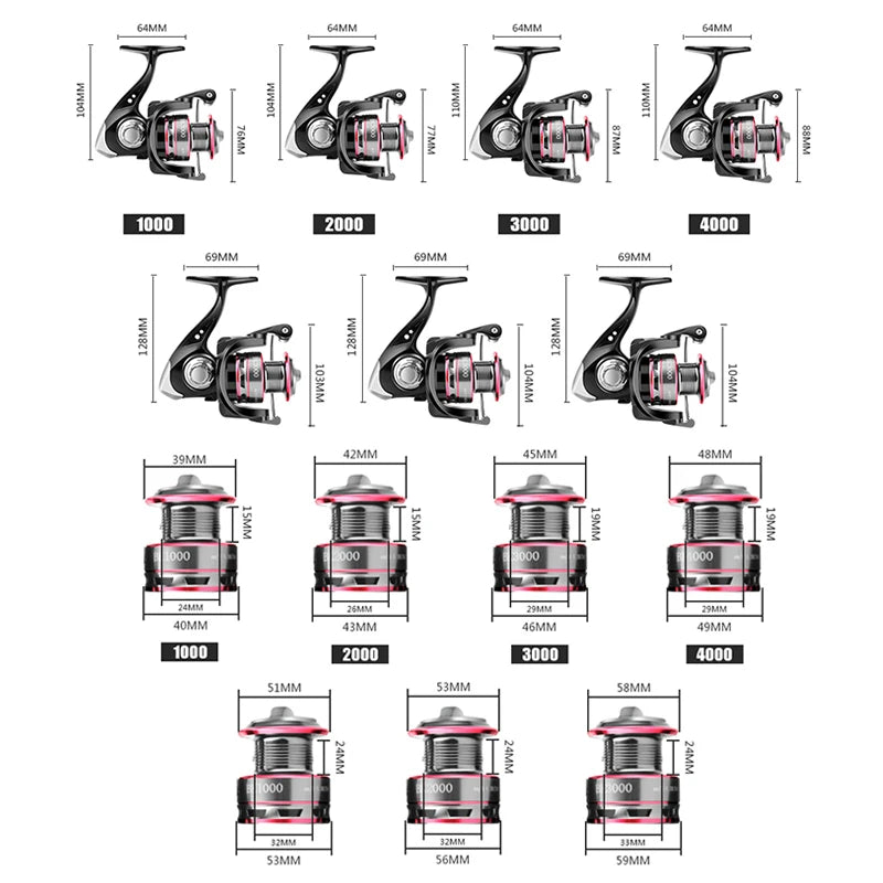 Huidiao Fishing Reel 1000-7000 Spinning Reel Stainless Steel Bearing