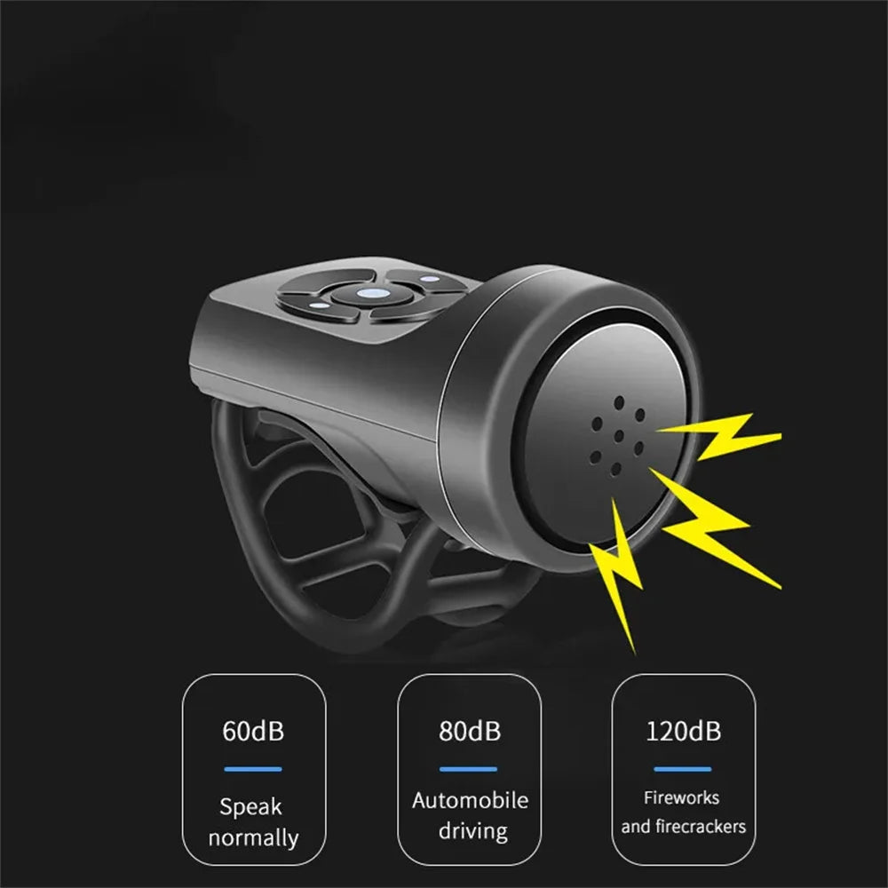USB Rechargeable Bicycle Electric Bell Motorcycle Horn 4 Modes