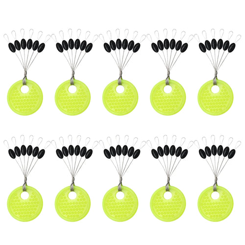 60Pcs 10Set Space Beans Rubber Carp Fishing Equipment Black Rubber