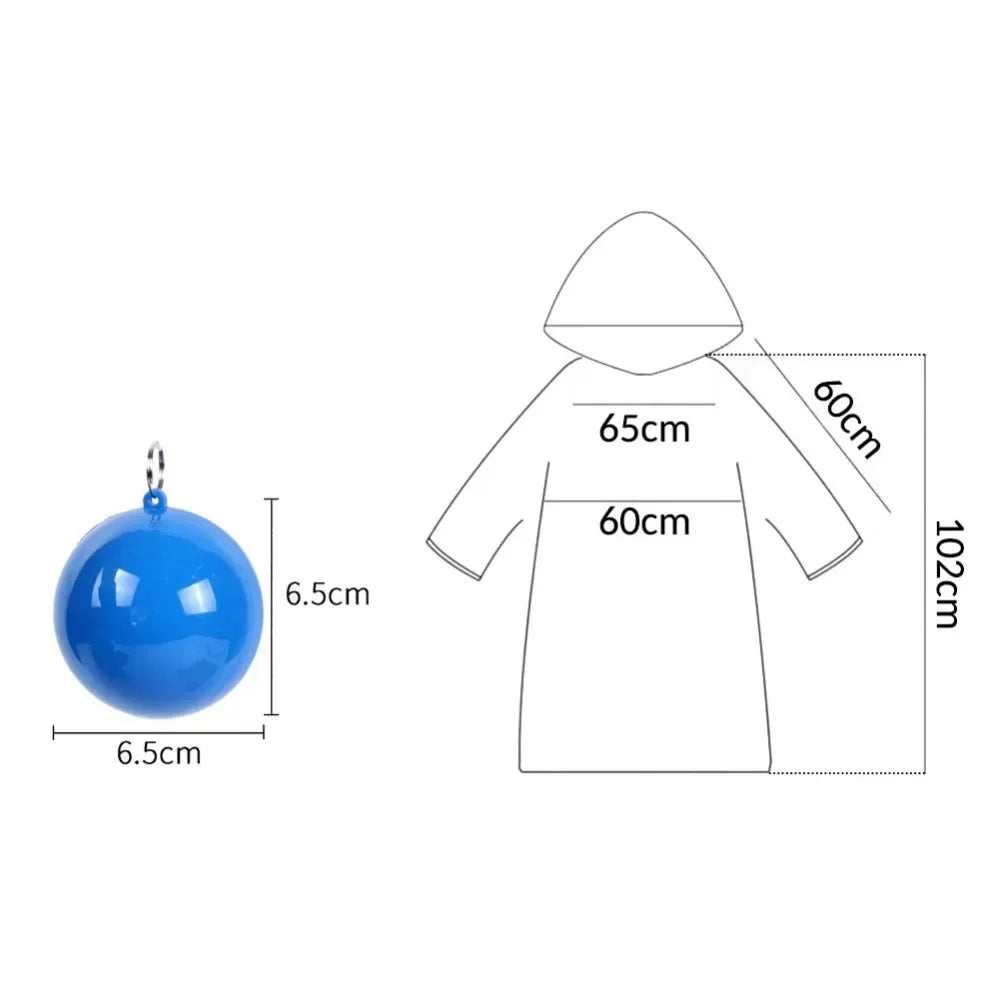 New Portable Disposable Raincoat Keychain Compression Ball Pocket Ball