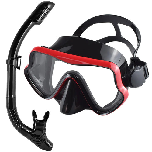 Scuba Diving Mask Snorkel Set For Adults Tempered Glass Professional