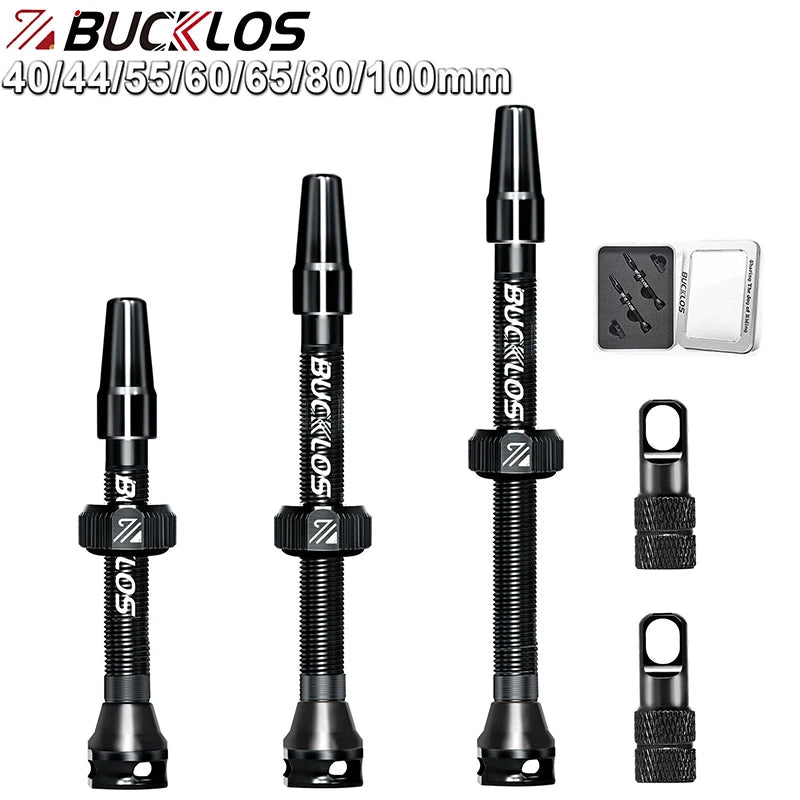 BUCKLOS Bike Tubeless Valve 40/44/55/60/65/80/100mm Bicycle Presta