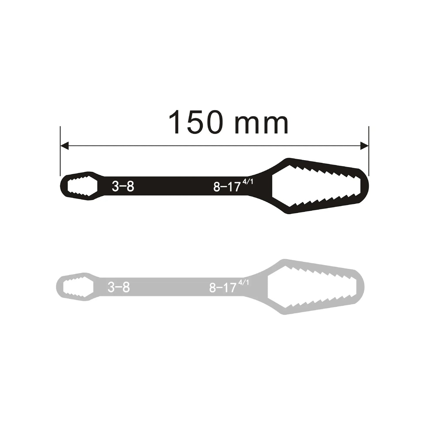 3-17mm Universal Torx Wrench Self-tightening Adjustable Glasses Wrench