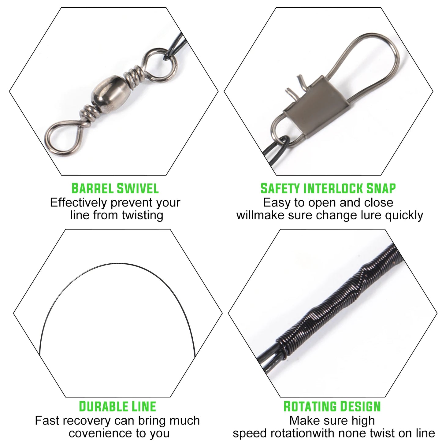 Sougayilang 20pcs Anti Bite Steel Fishing Line Steel Wire Leader with