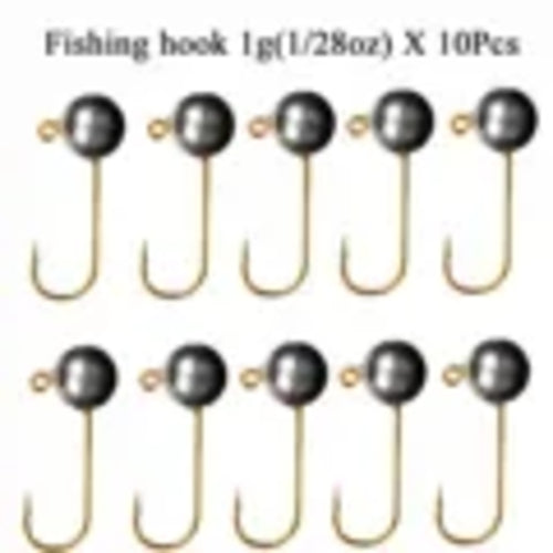 10pcs/lot Micro Jig Head Fishing Hook 1g-5g Ice Fishing Hook Mini