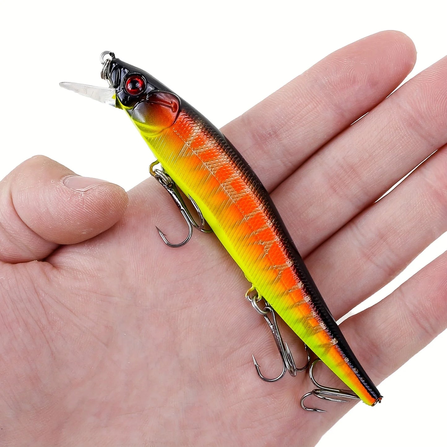 1pc 4.53inch/0.49oz Plastic Simulation Lure, Minnow Hard Bait With 3